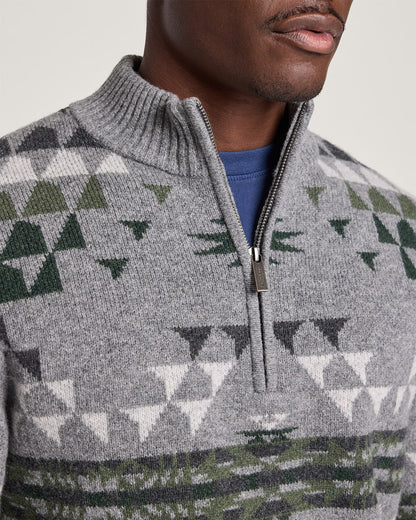 Pendleton Shop Men's Autumn Birch Lambswool Quarter-Zip Sweater in Sweaters