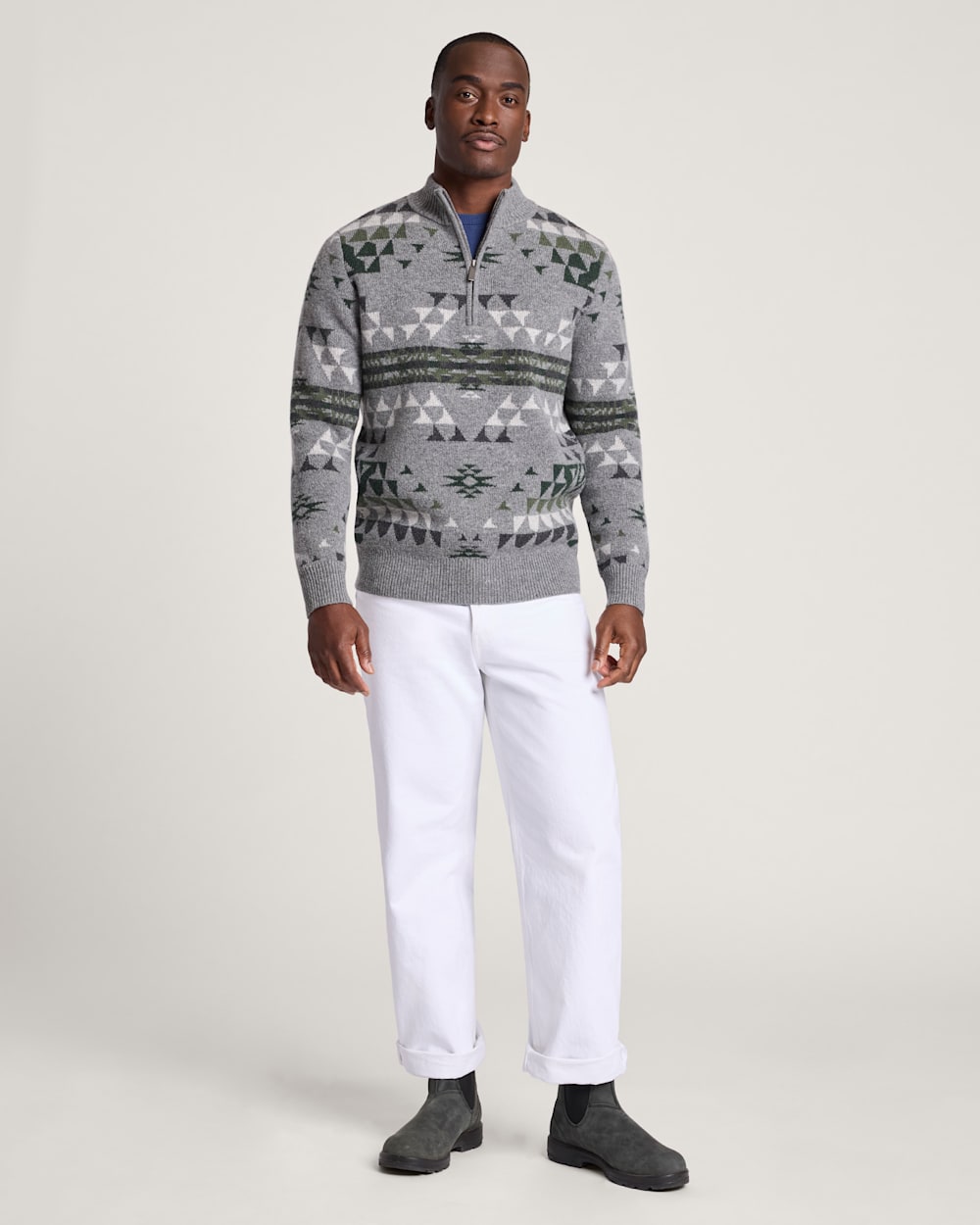 Pendleton Shop Men's Autumn Birch Lambswool Quarter-Zip Sweater in Sweaters
