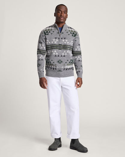 Pendleton Shop Men's Autumn Birch Lambswool Quarter-Zip Sweater in Sweaters