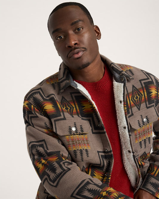 Pendleton Buy Men's Harding Cotton Chamois Sherpa Lined Shirt Jacket