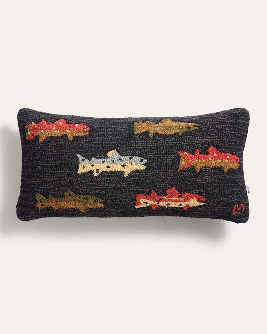 Pendleton River Fish Hooked Lumbar Pillow