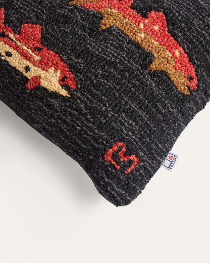 Pendleton River Fish Hooked Lumbar Pillow