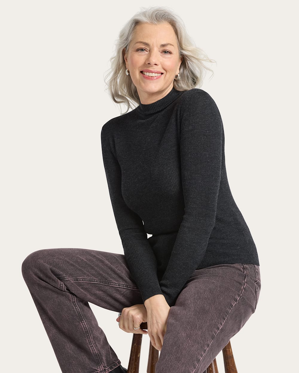 Pendleton Shop Women's Rib Merino Mockneck in Sweaters