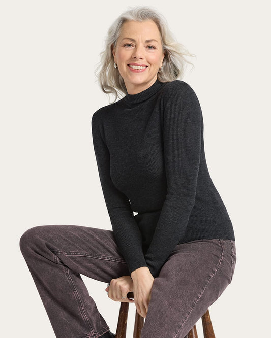 Pendleton Shop Women's Rib Merino Mockneck in Sweaters