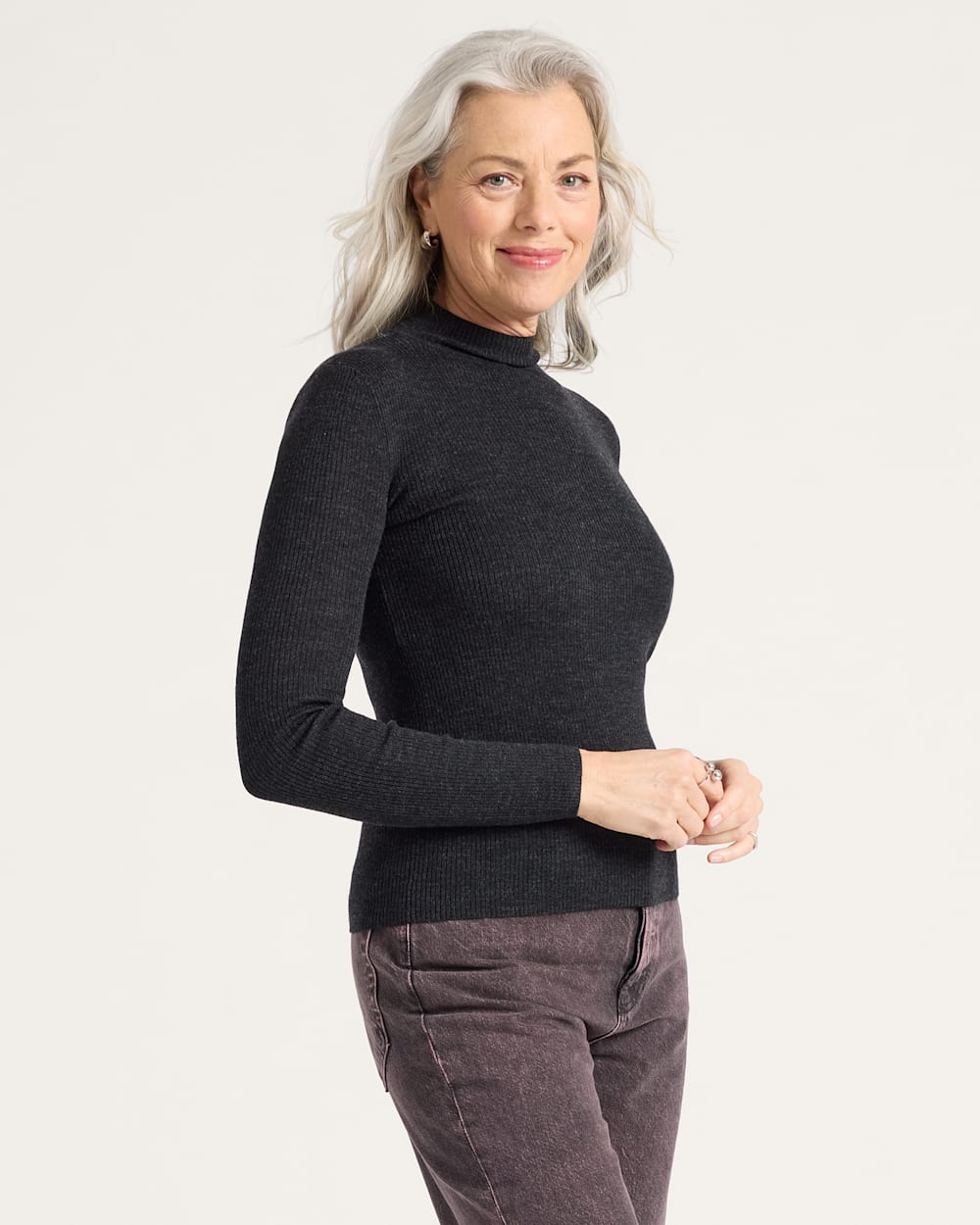 Pendleton Shop Women's Rib Merino Mockneck in Sweaters