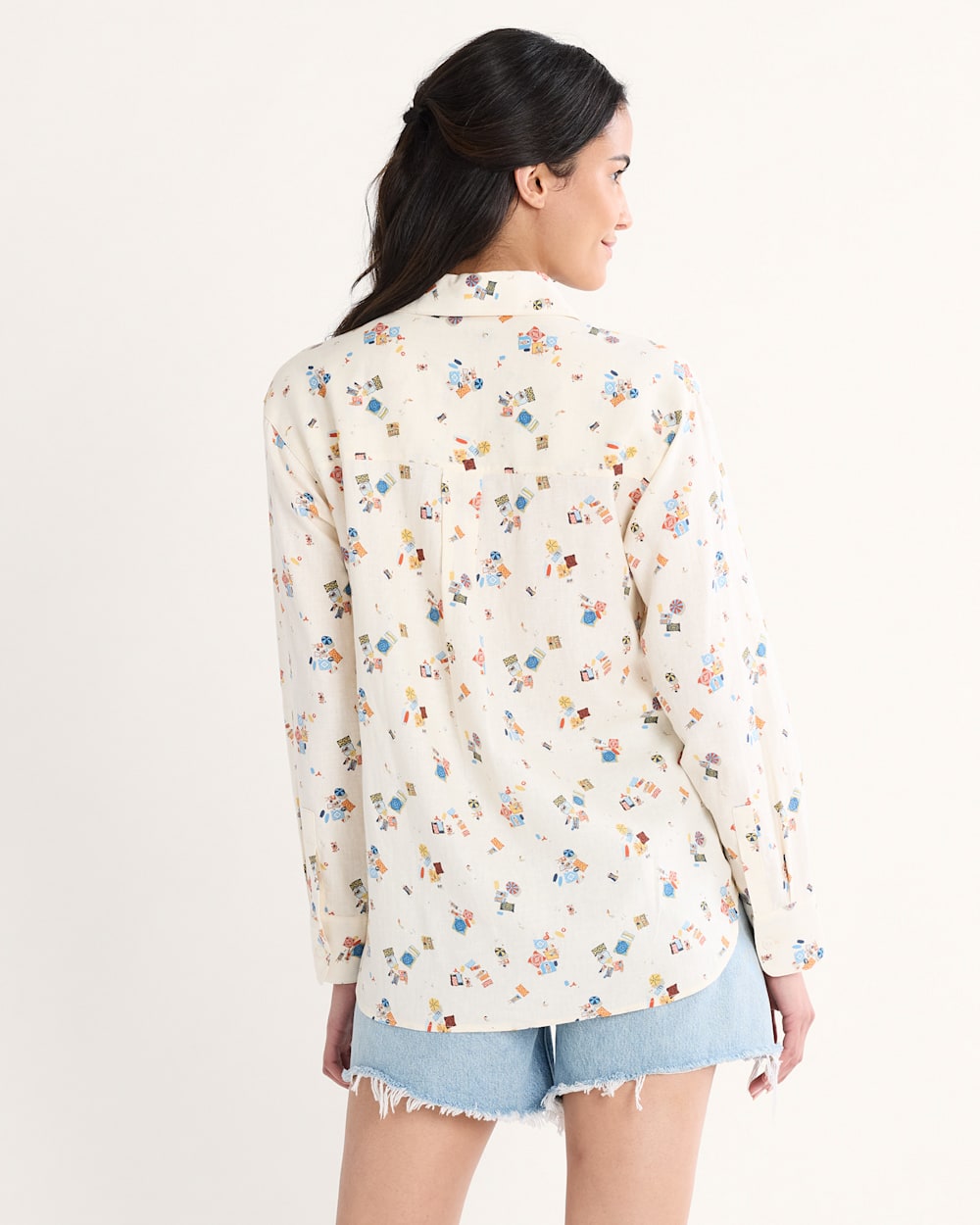 Pendleton Shop Women's Beach Print Coastal Linen Shirt Lightweight and Stylish
