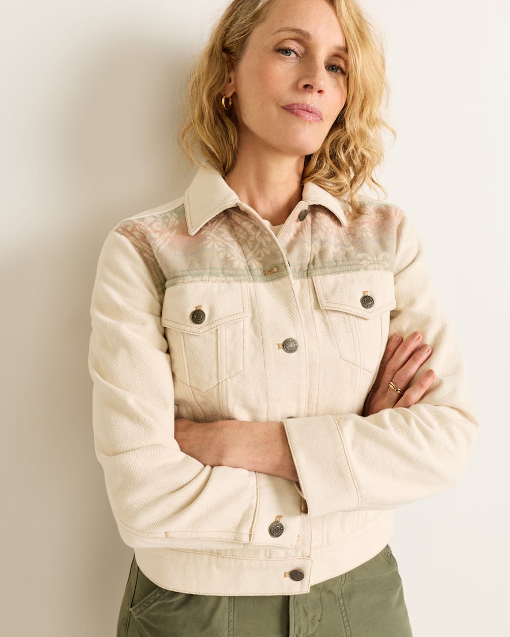 Pendleton Shop Women's Cotton Denim Trucker Jacket with Accents