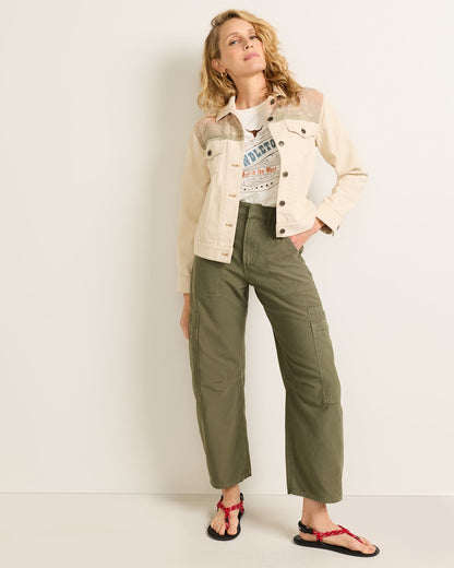 Pendleton Shop Women's Cotton Denim Trucker Jacket with Accents