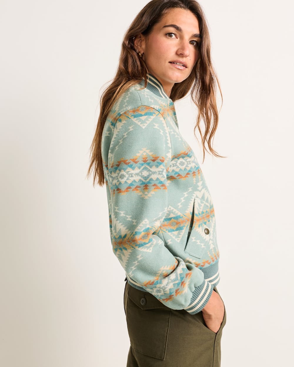 Pendleton Shop Women's USA made Wool Bridge Creek Bomber Jacket