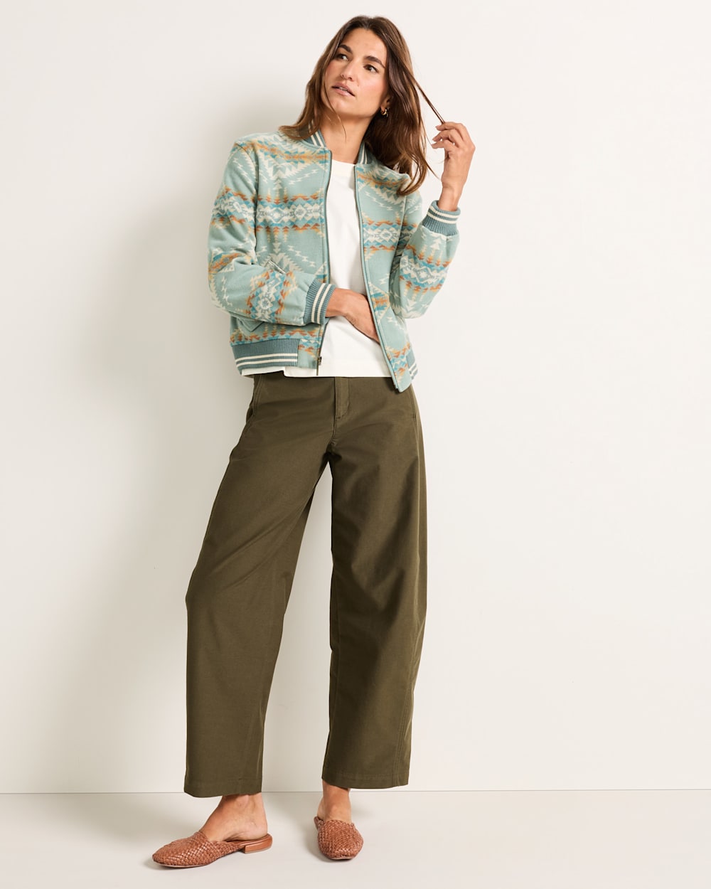 Pendleton Shop Women's USA made Wool Bridge Creek Bomber Jacket