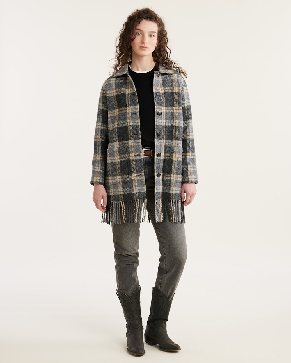 Pendleton Shop Women's Plaid Jolene Wool Fringed Jacket