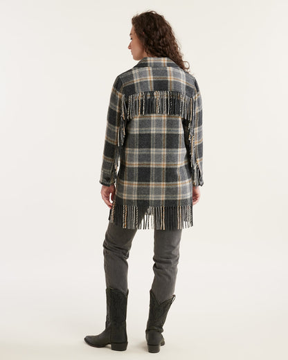 Pendleton Shop Women's Plaid Jolene Wool Fringed Jacket