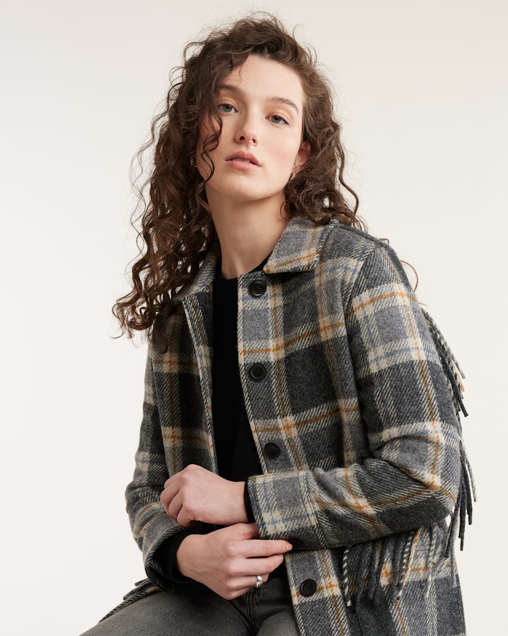 Pendleton Shop Women's Plaid Jolene Wool Fringed Jacket