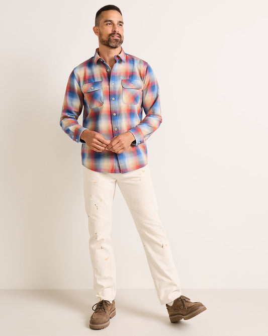 Pendleton Shop Men's Plaid Long Sleeve Cotton Beach Shack Shirt