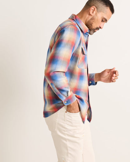 Pendleton Shop Men's Plaid Long Sleeve Cotton Beach Shack Shirt