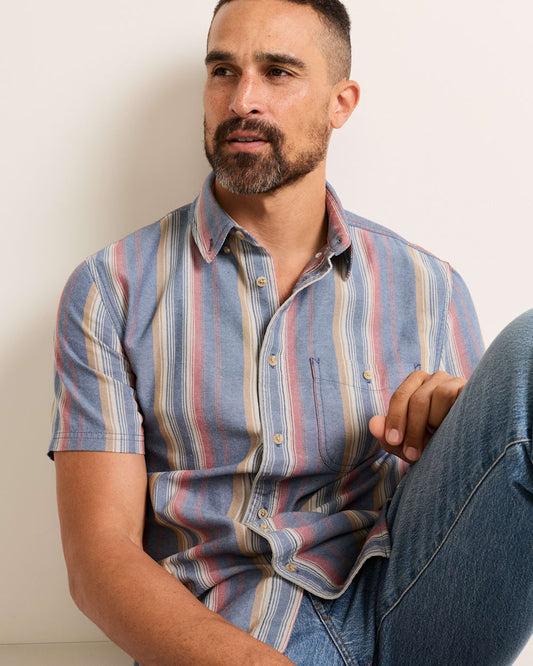 Pendleton Shop Men's Short-Sleeve Stripe Cotton Bayside Shirt