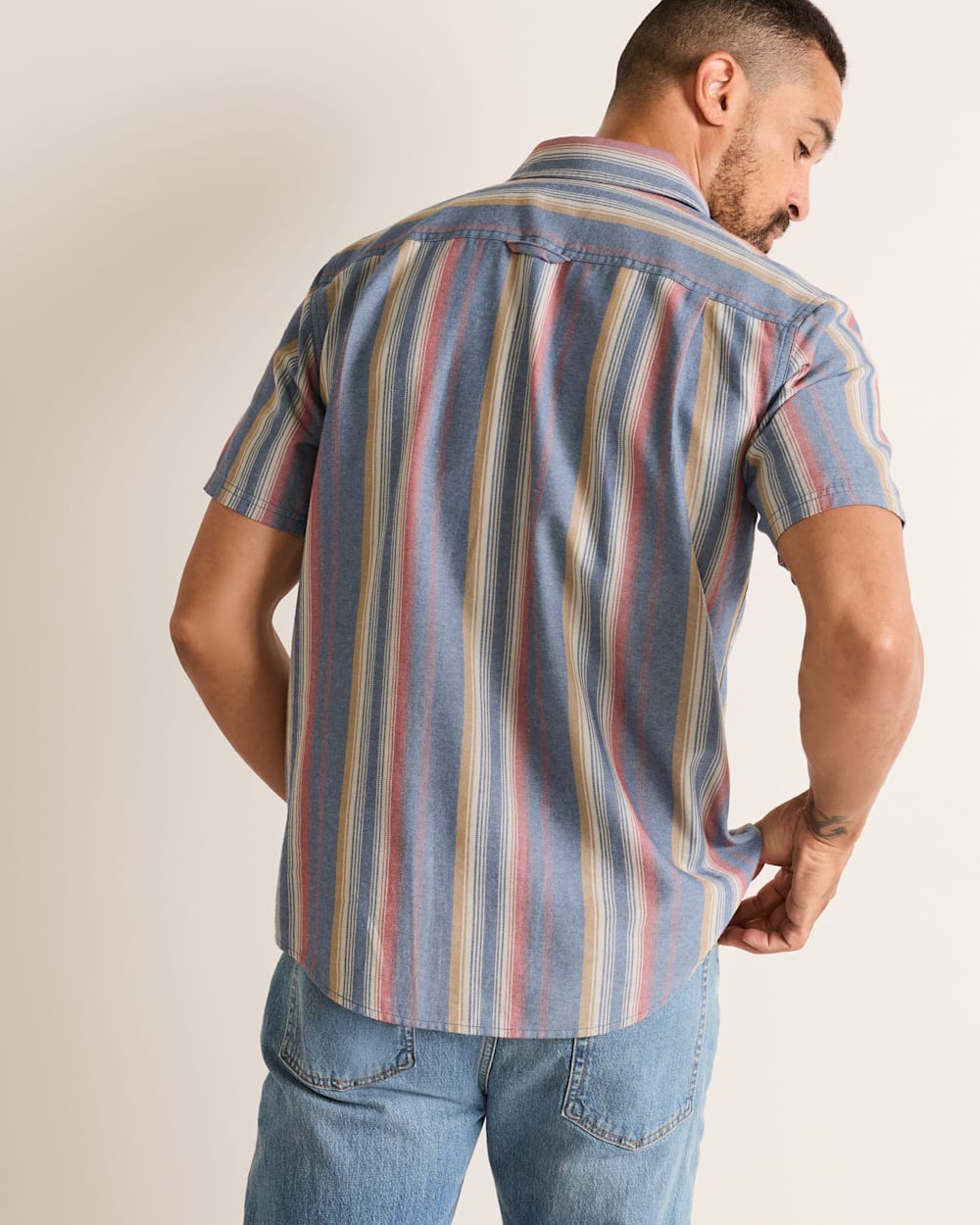 Pendleton Shop Men's Short-Sleeve Stripe Cotton Bayside Shirt