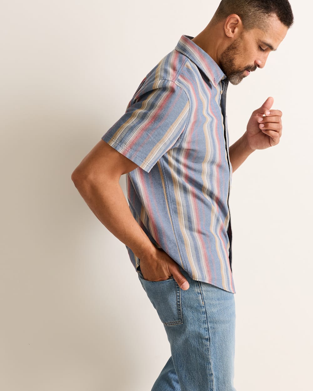 Pendleton Shop Men's Short-Sleeve Stripe Cotton Bayside Shirt