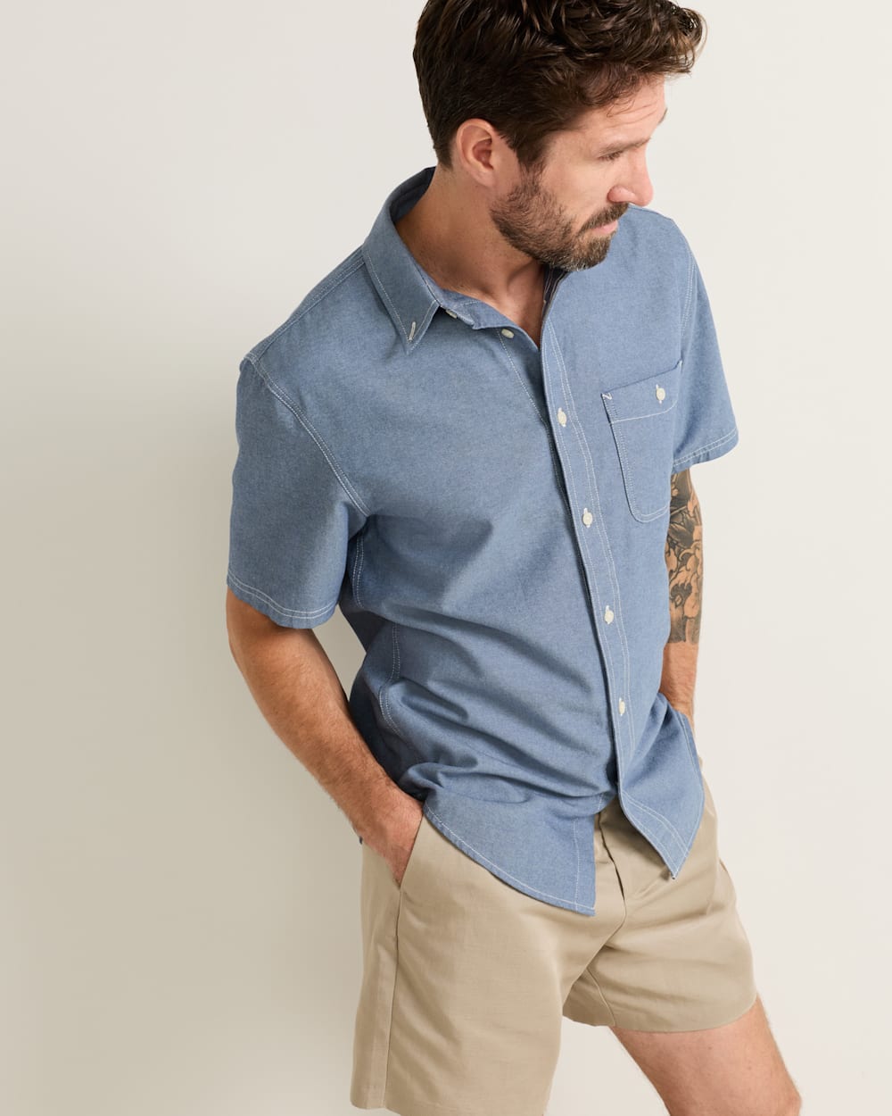 Pendleton Shop Men's Short-Sleeve Cotton Twill Bayside Shirt