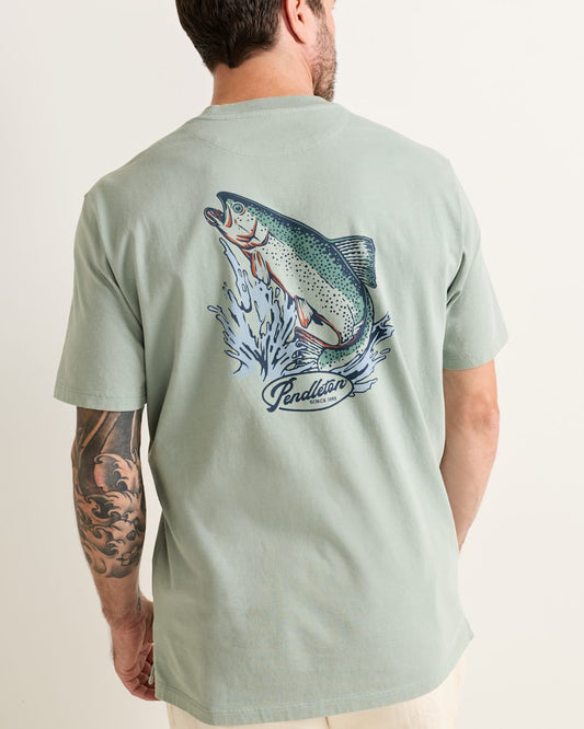 Pendleton Shop Men's Short-Sleeve Deschutes Salmon Graphic Tee