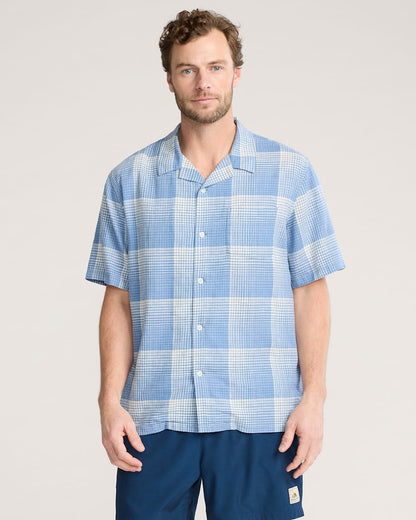 Pendleton Shop Men's Plaid Linen Camp Shirt for Casual Comfort