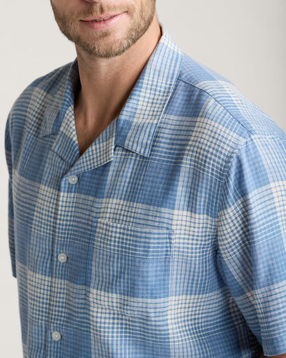 Pendleton Shop Men's Plaid Linen Camp Shirt for Casual Comfort