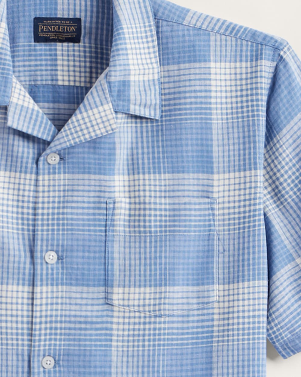 Pendleton Shop Men's Plaid Linen Camp Shirt for Casual Comfort