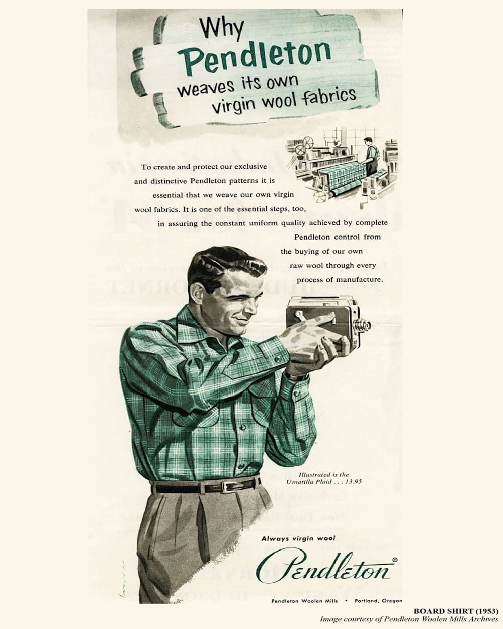 Pendleton Shop Men's Plaid Wool Board Shirt: Stylish Comfort