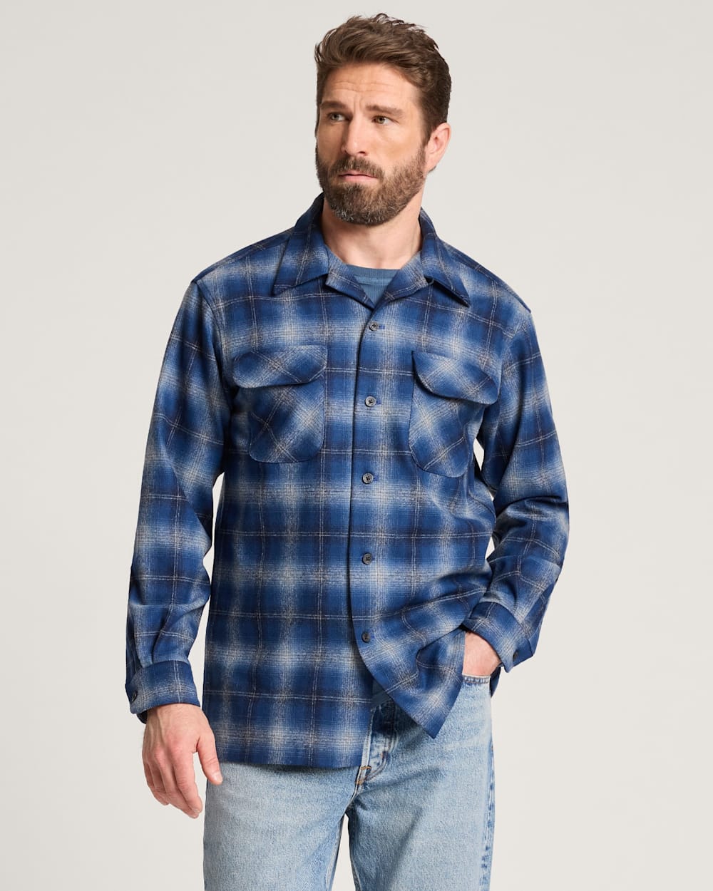 Pendleton Shop Men's Plaid Wool Board Shirt: Stylish Comfort
