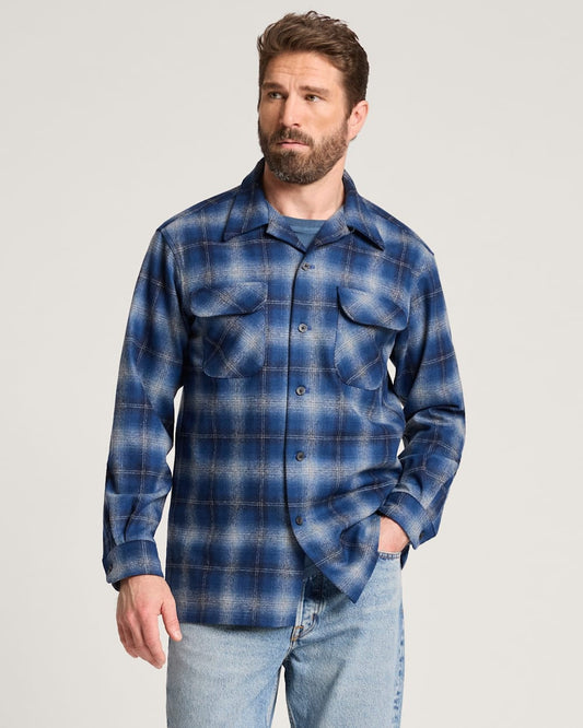Pendleton Shop Men's Plaid Wool Board Shirt: Stylish Comfort