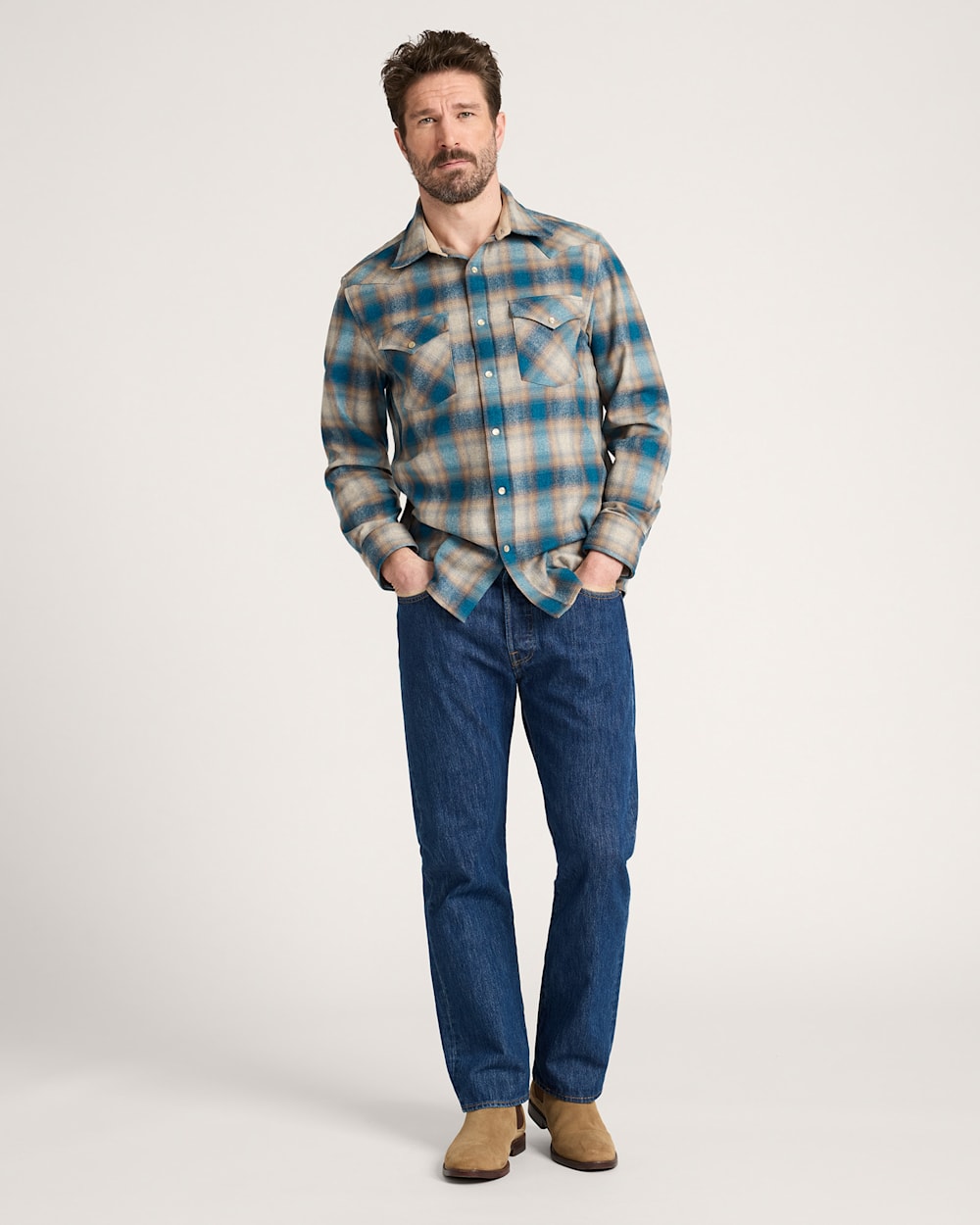 Pendleton Shop Men's Plaid Snap-Front Western Canyon Shirt