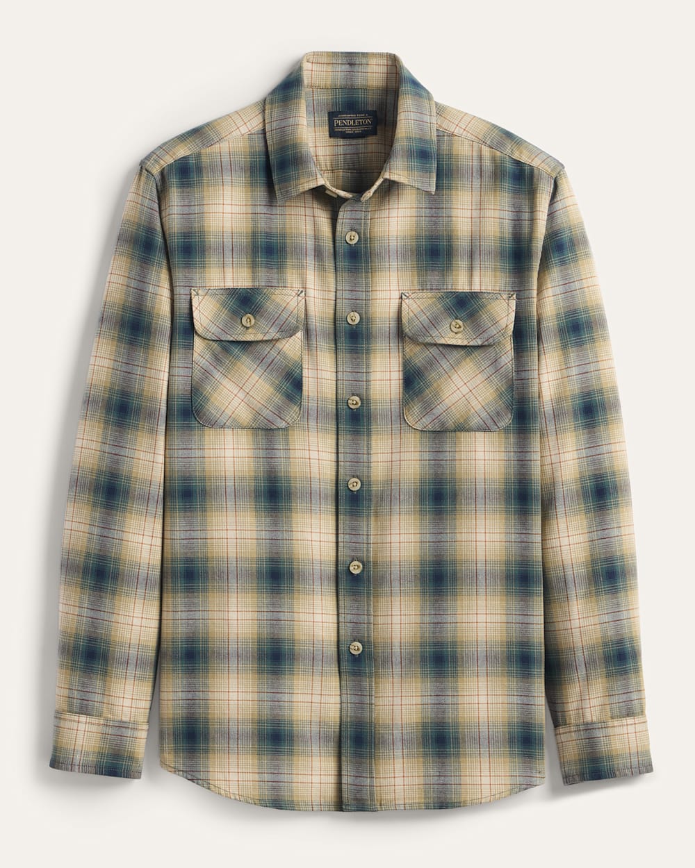Pendleton Shop Men's Plaid Long Sleeve Cotton Beach Shack Shirt