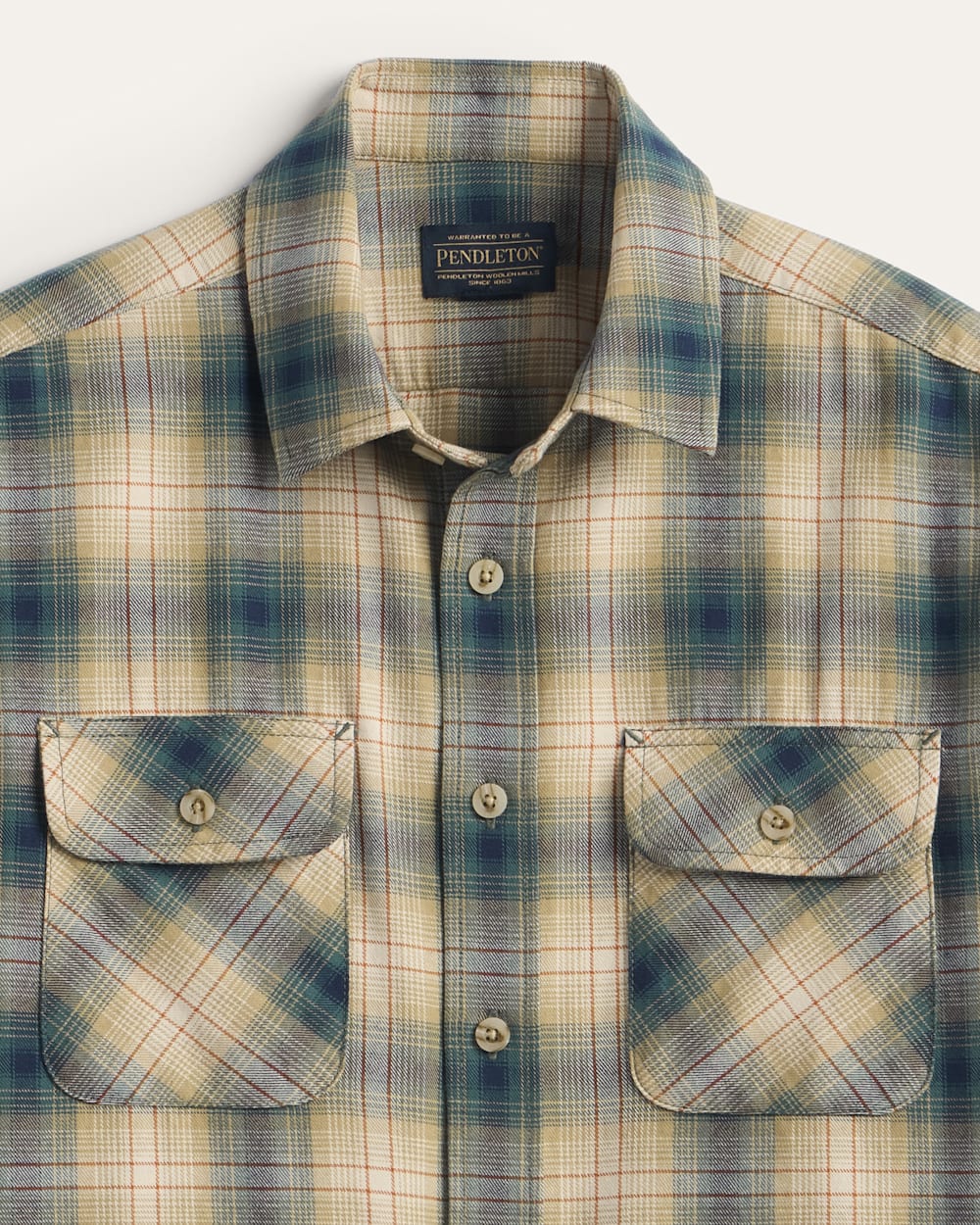 Pendleton Shop Men's Plaid Long Sleeve Cotton Beach Shack Shirt