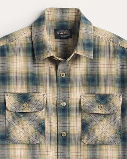 Pendleton Shop Men's Plaid Long Sleeve Cotton Beach Shack Shirt