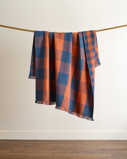 Pendleton Shop Organic Cotton Plaid Fringed Throw