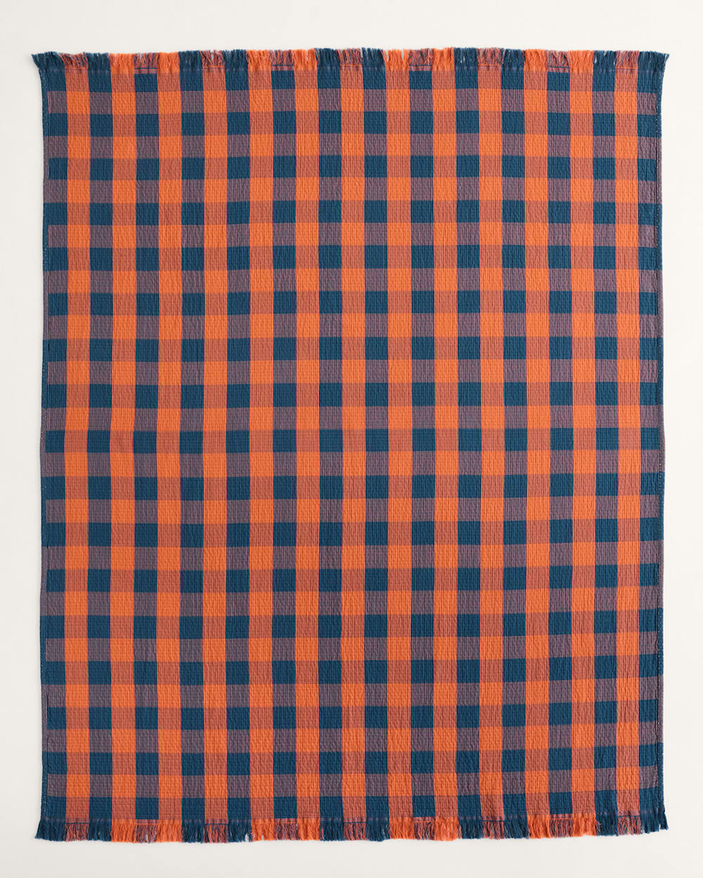 Pendleton Shop Organic Cotton Plaid Fringed Throw
