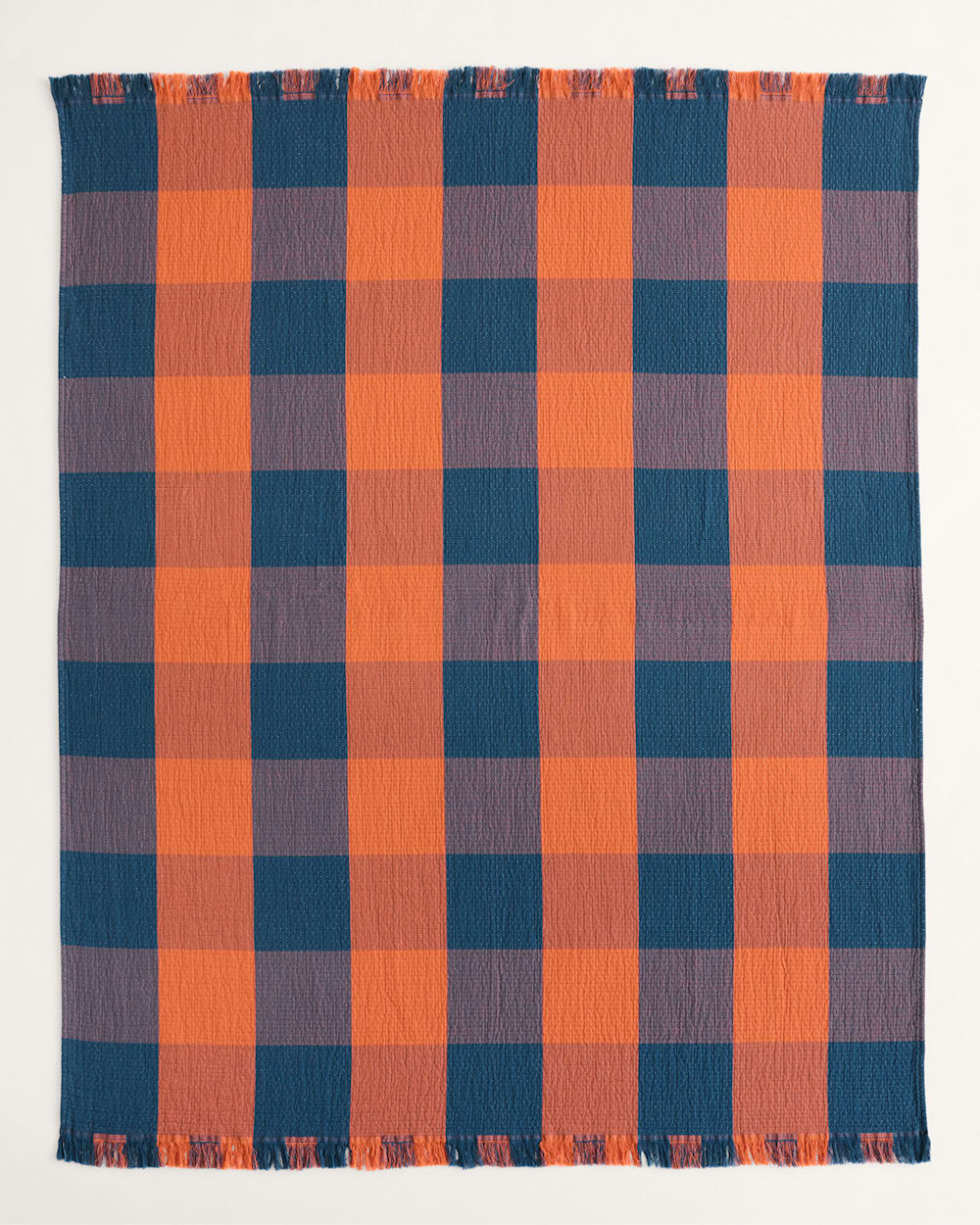 Pendleton Shop Organic Cotton Plaid Fringed Throw