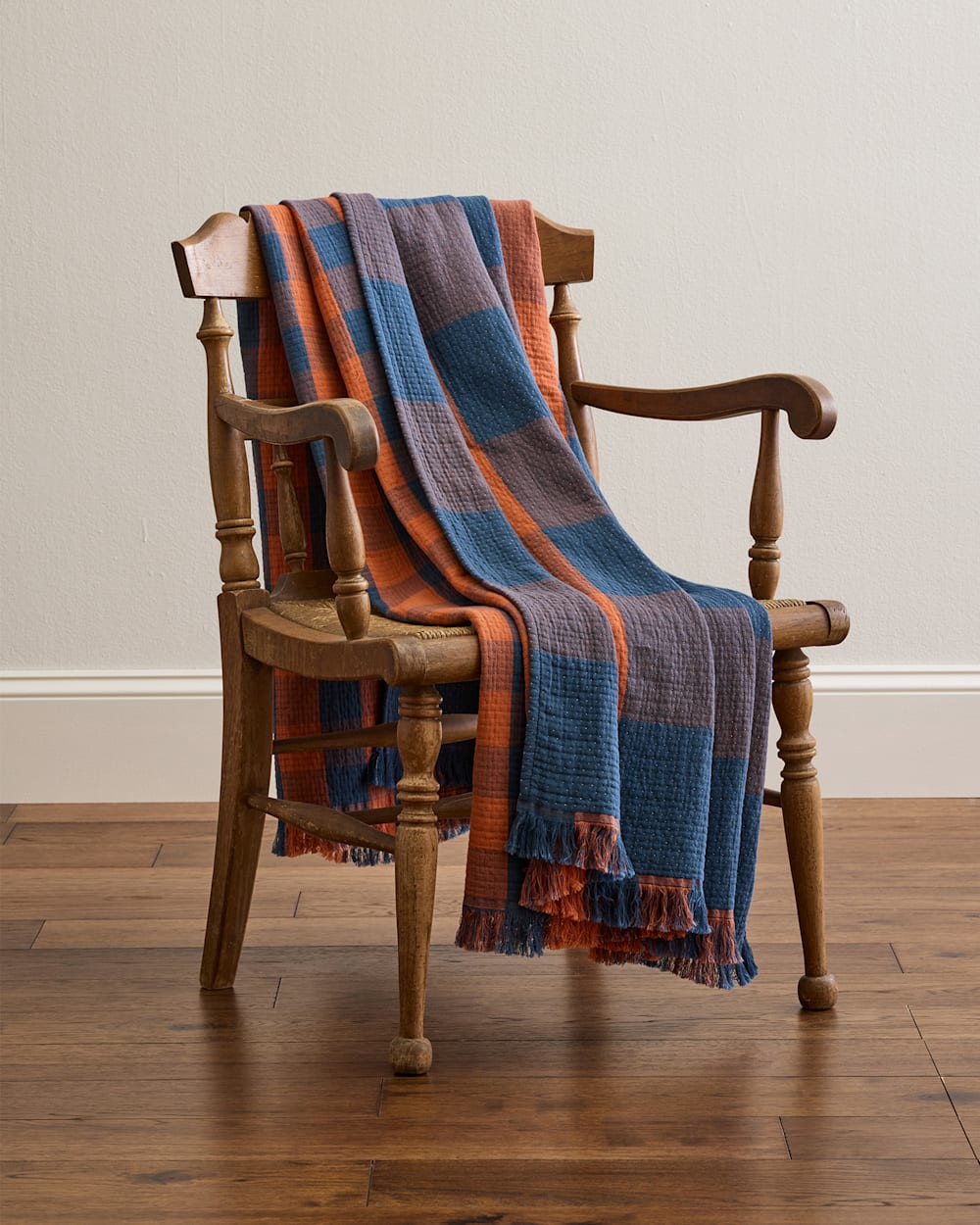 Pendleton Shop Organic Cotton Plaid Fringed Throw