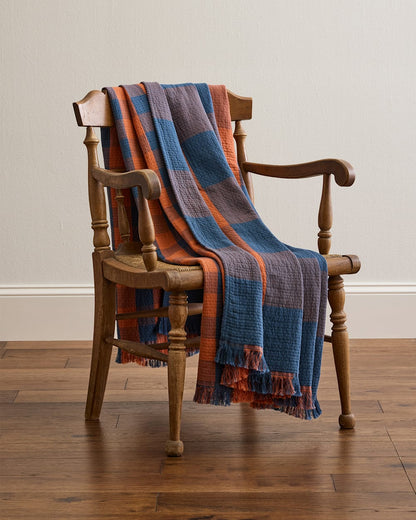 Pendleton Shop Organic Cotton Plaid Fringed Throw