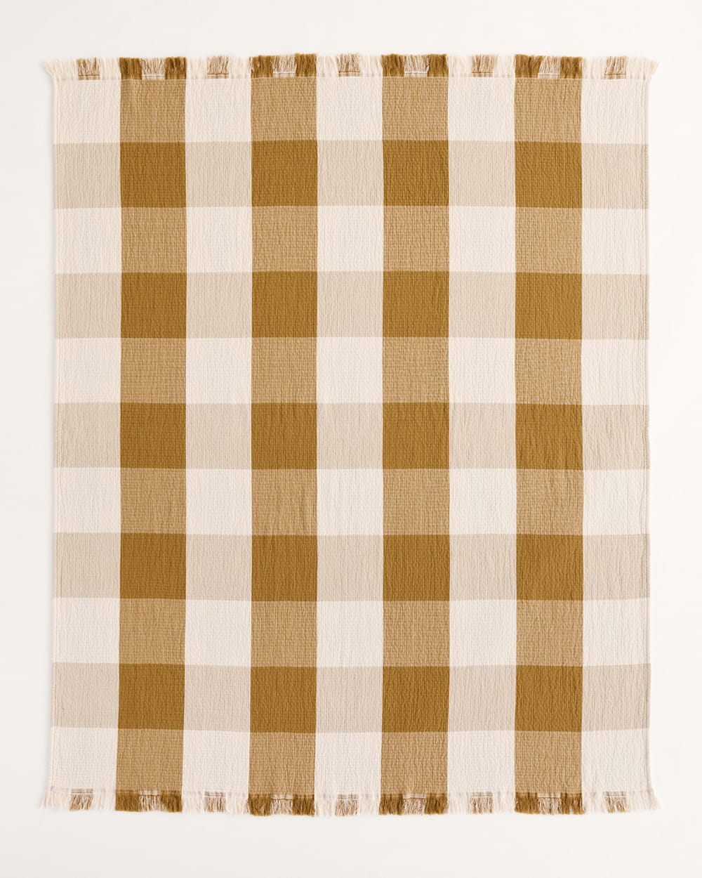 Pendleton Shop Organic Cotton Plaid Fringed Throw