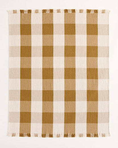Pendleton Shop Organic Cotton Plaid Fringed Throw