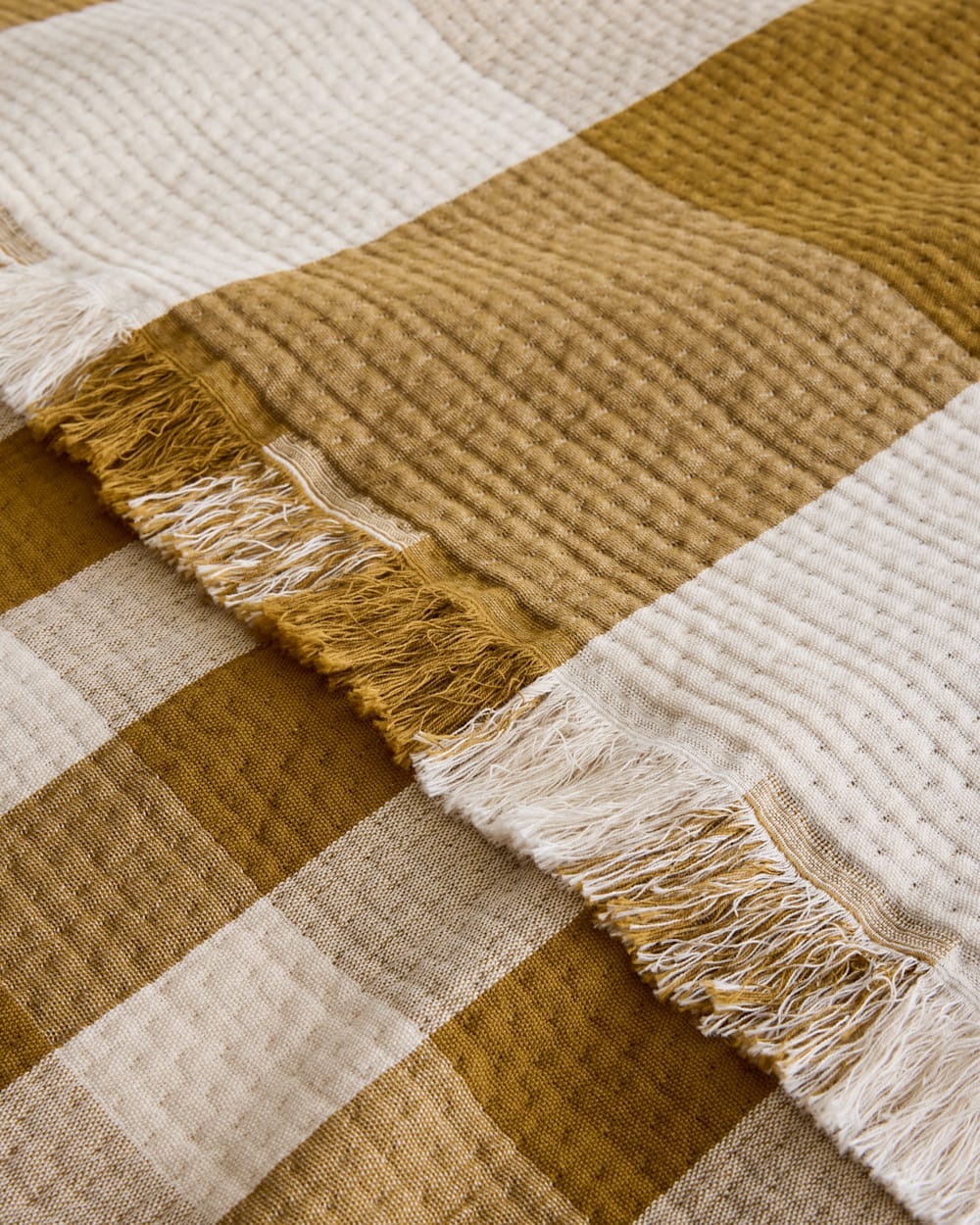 Pendleton Shop Organic Cotton Plaid Fringed Throw