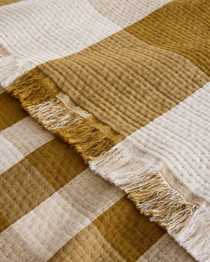 Pendleton Shop Organic Cotton Plaid Fringed Throw