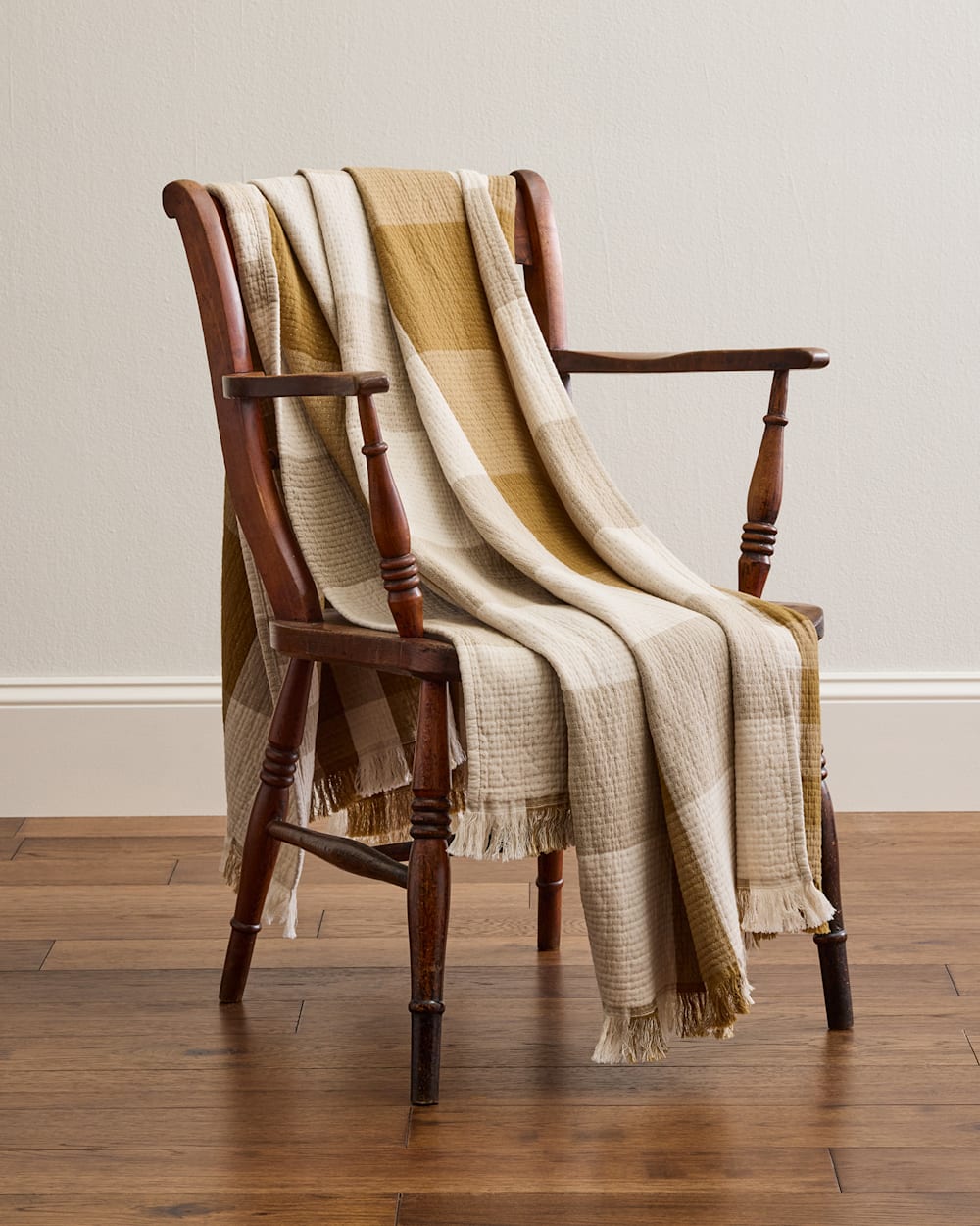Pendleton Shop Organic Cotton Plaid Fringed Throw