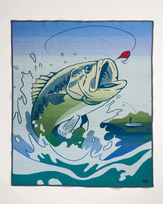 Pendleton Shop Big Bass Blanket Vibrant Wool Fishing Home Decor