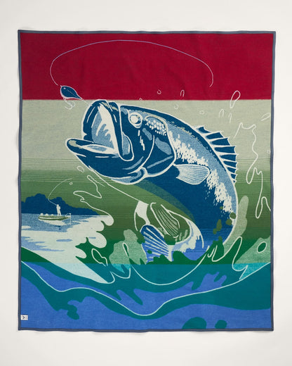 Pendleton Shop Big Bass Blanket Vibrant Wool Fishing Home Decor